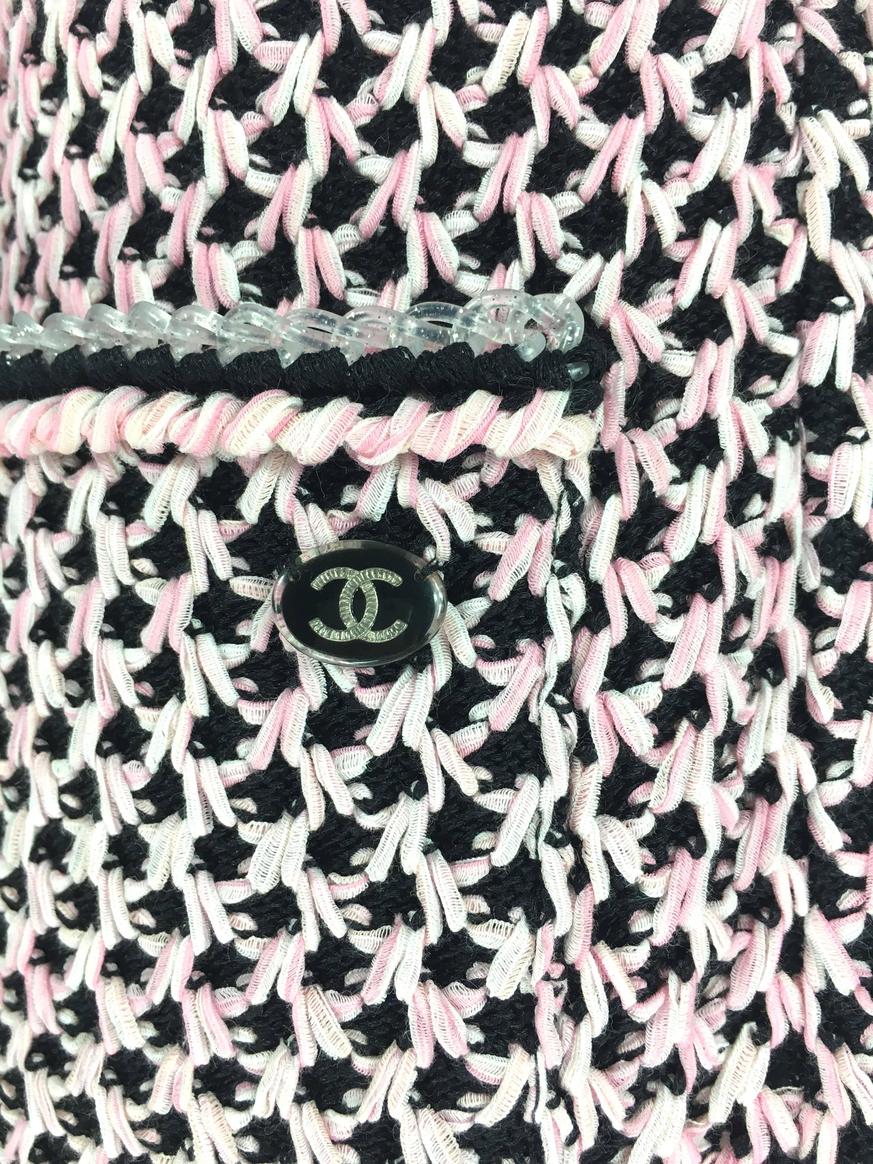 Women's Chanel Spring / summer Multicolor Cotton Silk Crochet Knit Dress, 2017  For Sale