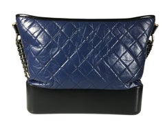 Chanel Black/Navy Gabrielle Large Hobo Bag New