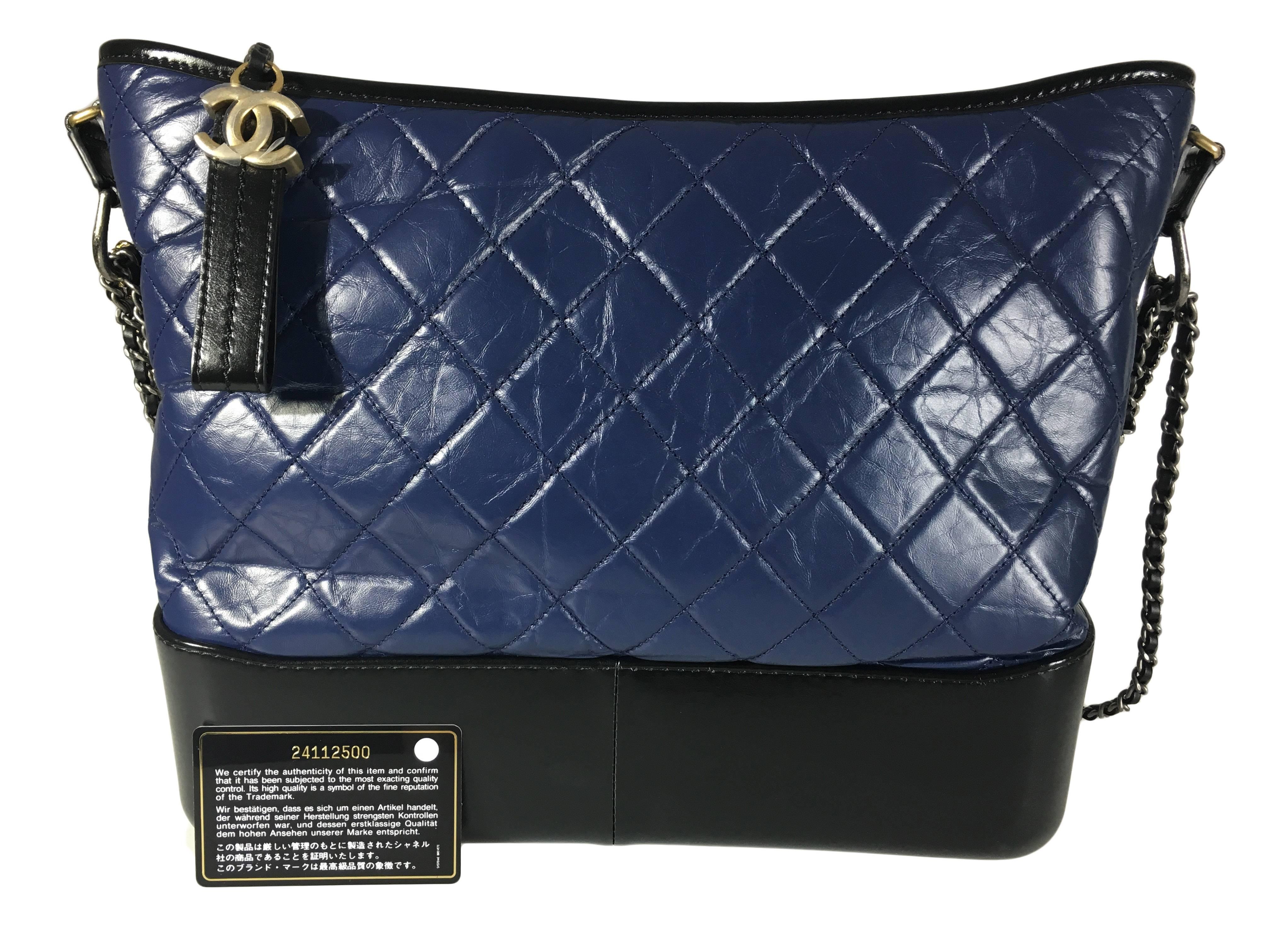 Chanel Black/Navy Gabrielle Large Hobo Bag New For Sale 3