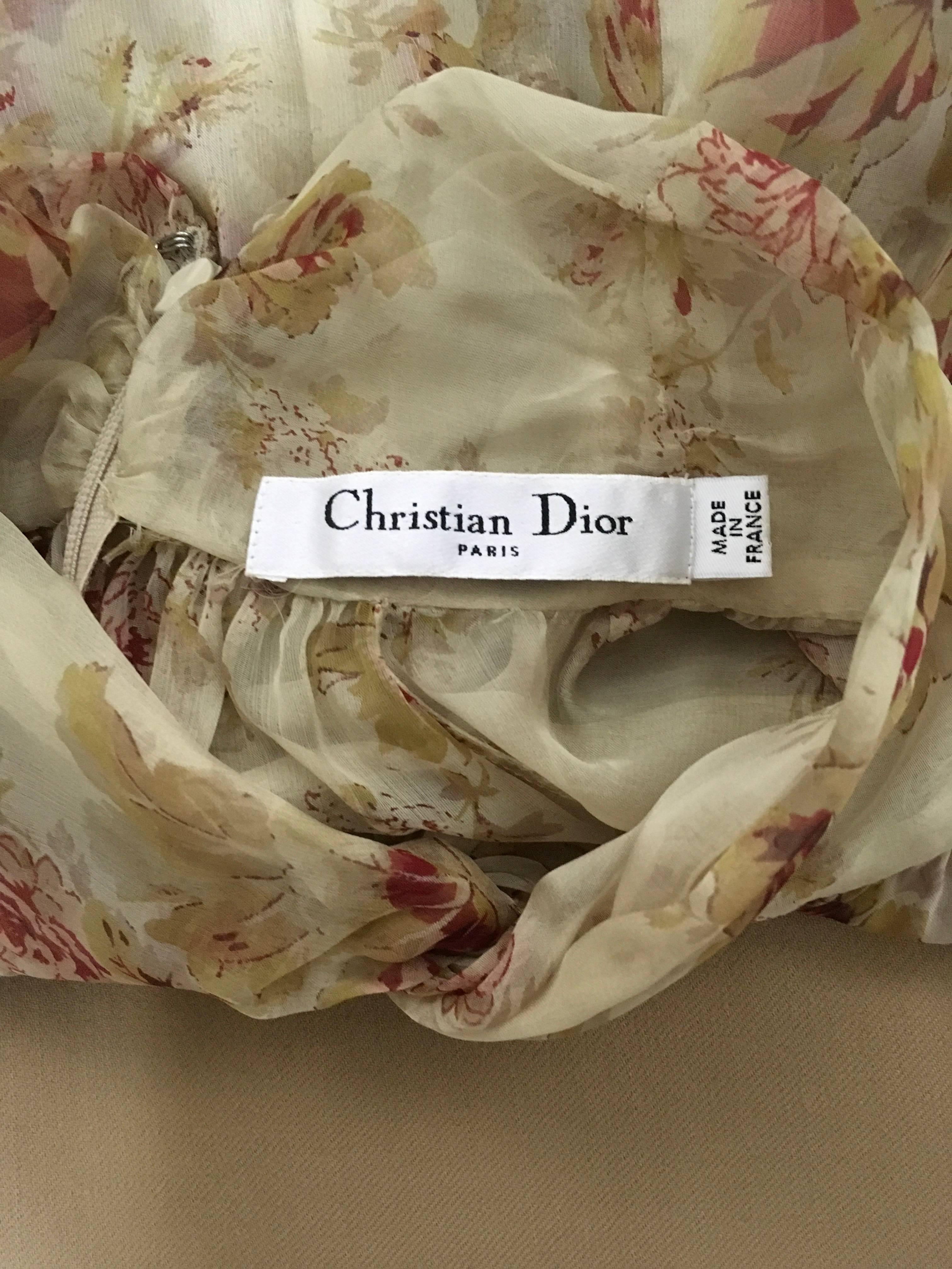 Women's Christian Dior Two-tone Silk Chiffon Top & Wool Skirt Dress New For Sale