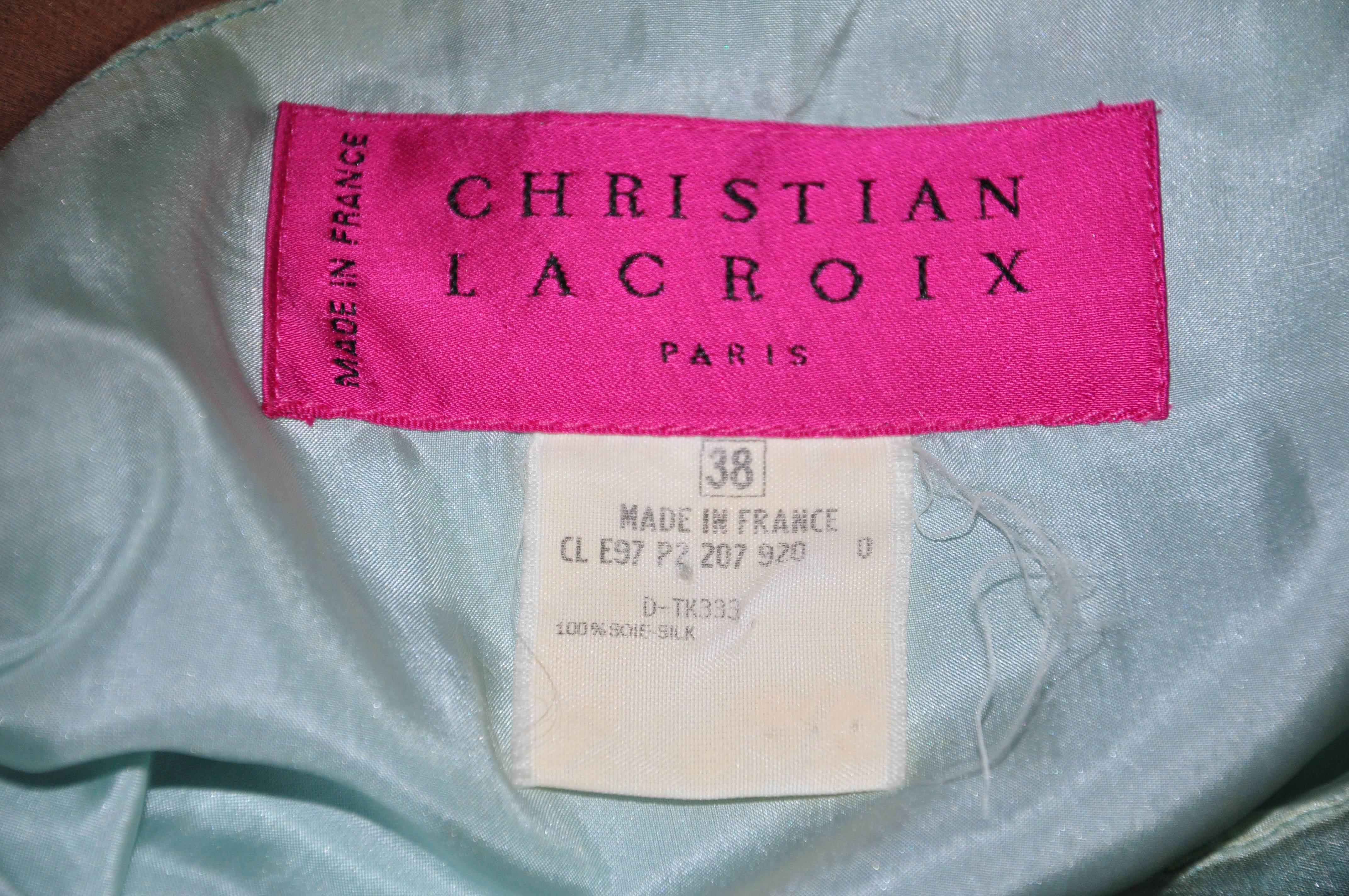 Women's Christian Lacroix 90'S Multi-color Floral Jacquard Printed Evening Dress For Sale