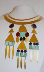 Herve van der Straeten Gilded Brass Triple Drop Torque Necklace