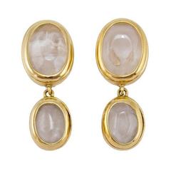 Goossens Paris Rock Crystal Double Drop Clip Earrings