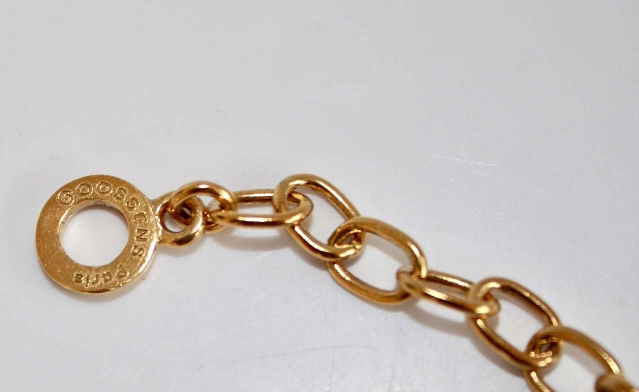 Goossens Paris Shades of Green Rock Crystal Necklace In New Condition In Virginia Beach, VA