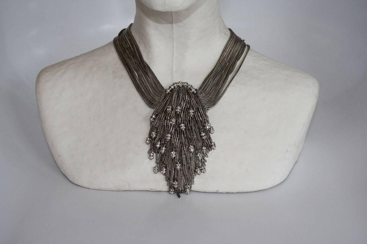 Women's Francoise Montague Simba Rhodium Chain Cascade Necklace