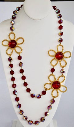 Francoise Montague Red Glass Necklace