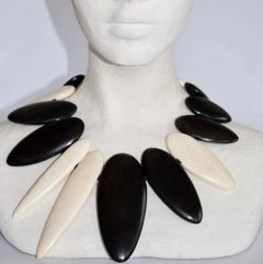 Monies Bone and Wood Necklace