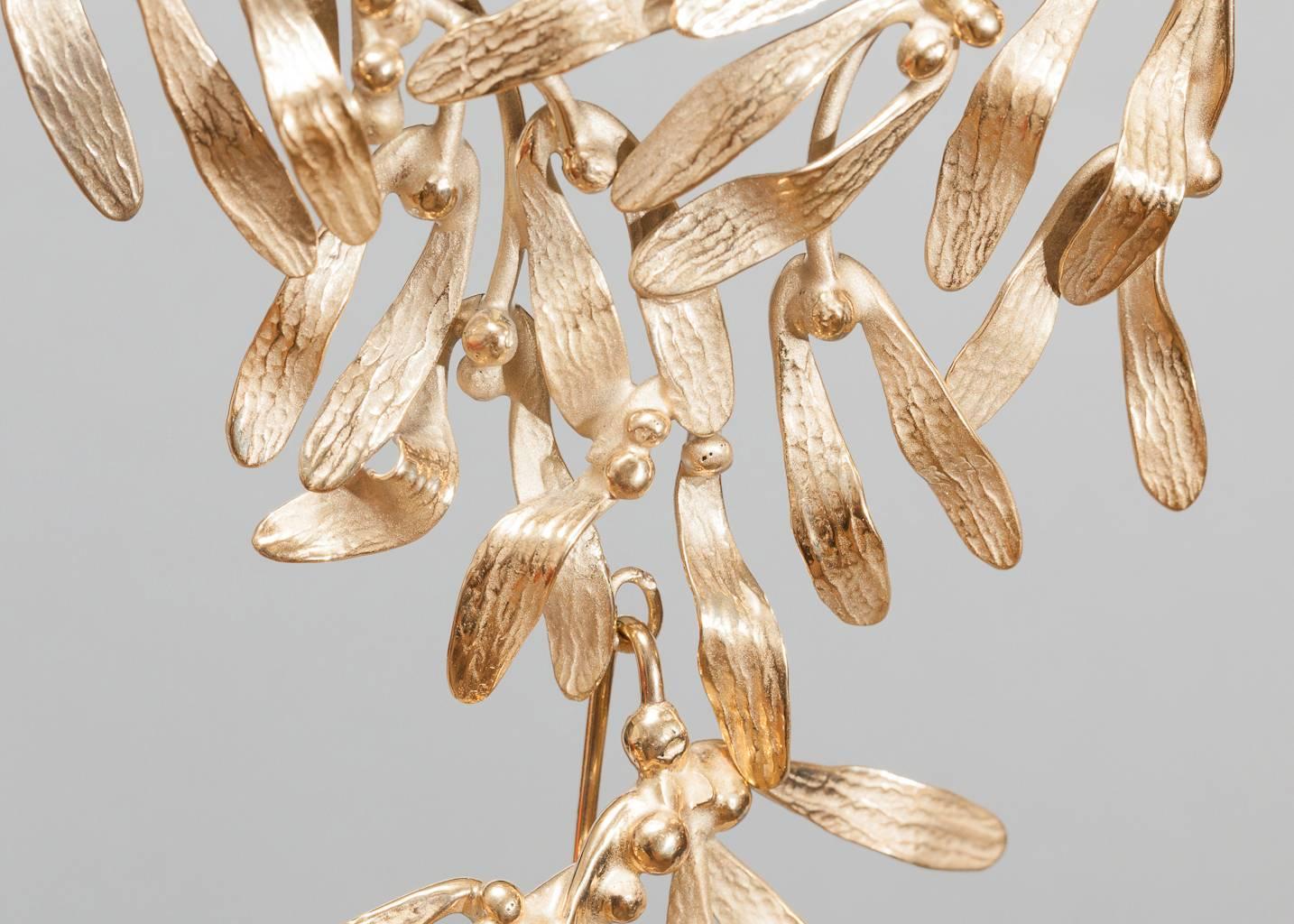 Aesthetic Movement Ambre & Louise Multi Leaf Statement Necklace With Removable Drops For Sale