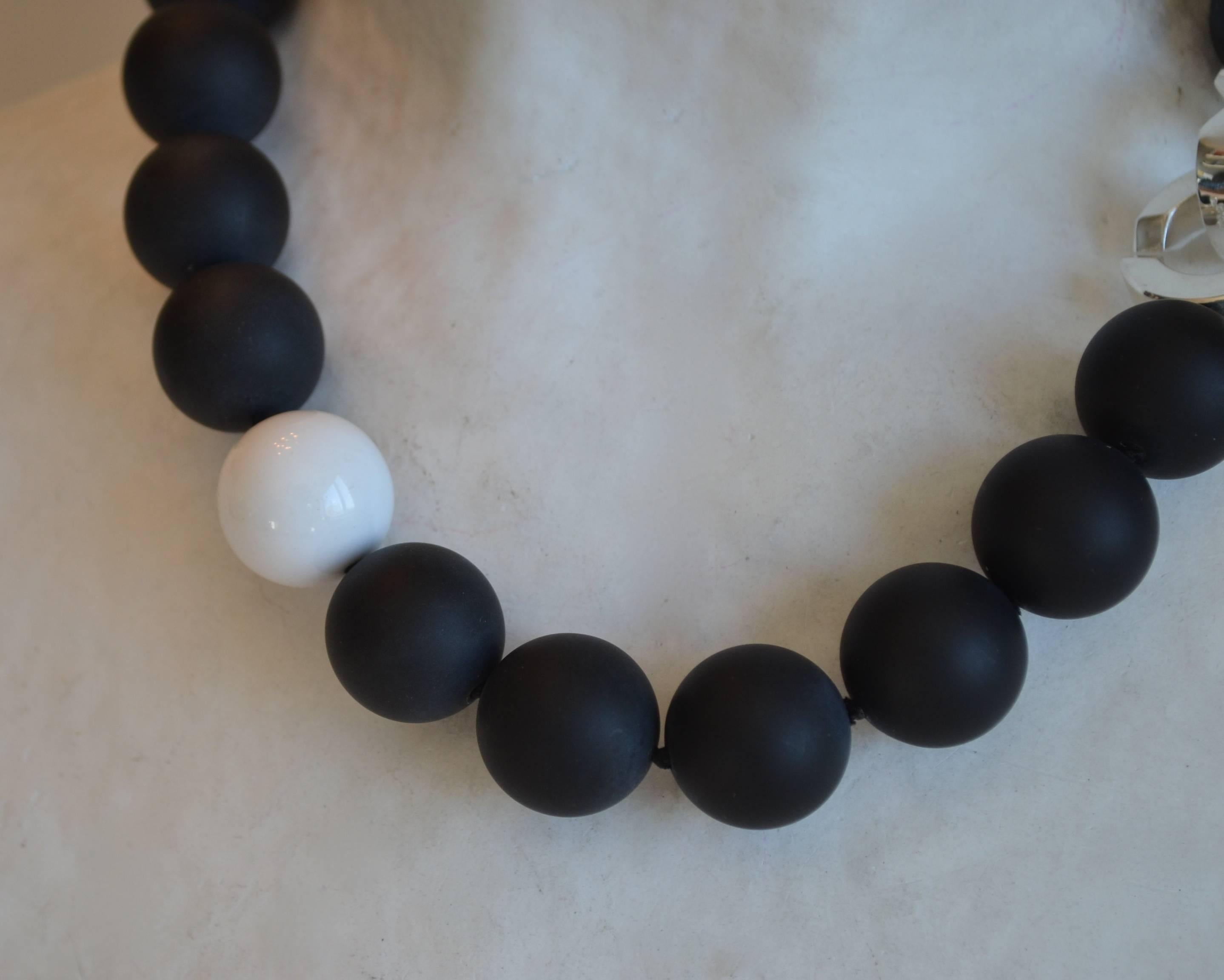 Women's Patricia Von Musulin Black Onyx, White Coral, and Sterling Silver Necklace