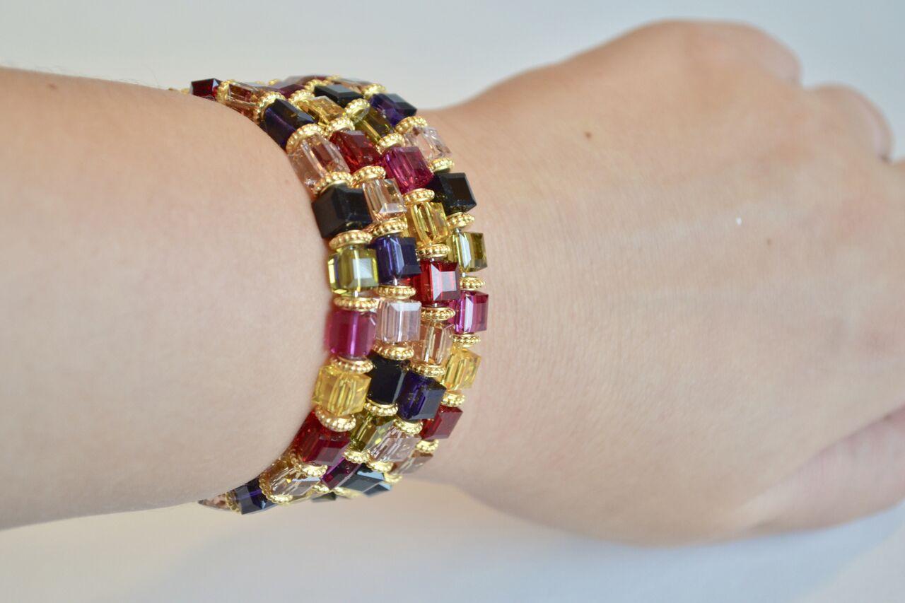 Francoise Montague Jewel Tone Memory Wire Wrap Bracelet In New Condition In Virginia Beach, VA