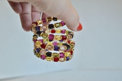 Francoise Montague Jewel Tone Memory Wire Wrap Bracelet