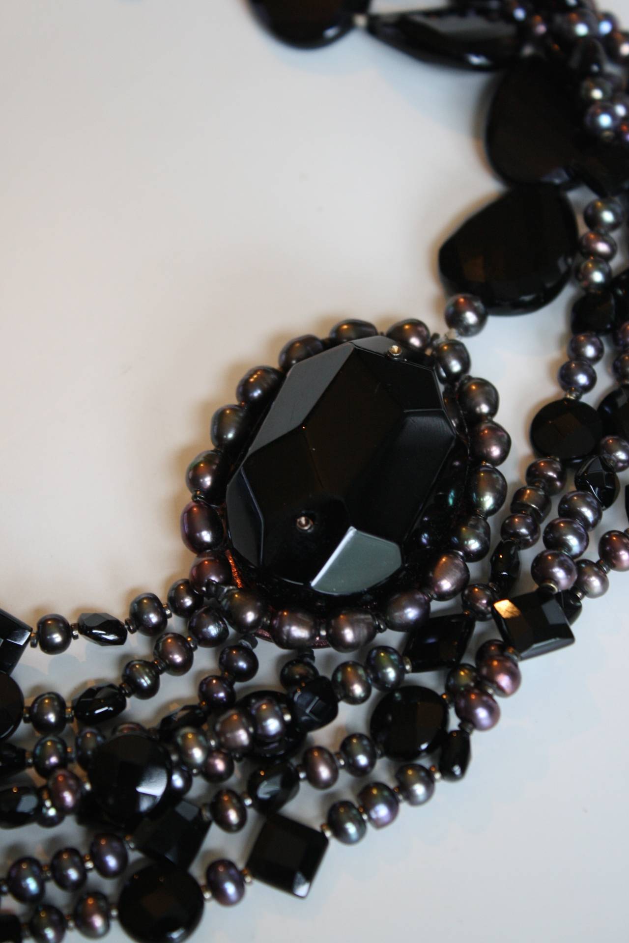 black onyx and pearl necklace