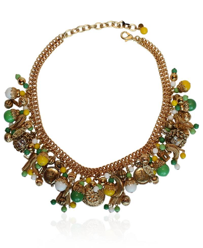 Francoise Montague Green and Yellow Pontresina Necklace For Sale at ...