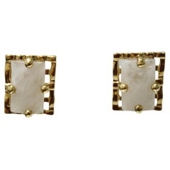 24-Carat Gilded Bronze and Rock Crystal Clip Earrings