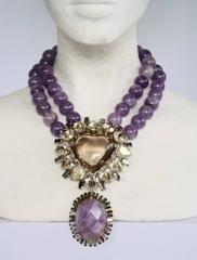 Limited Edition Philippe Ferrandis Amethyst, Smoky Quartz, and Crystal Necklace