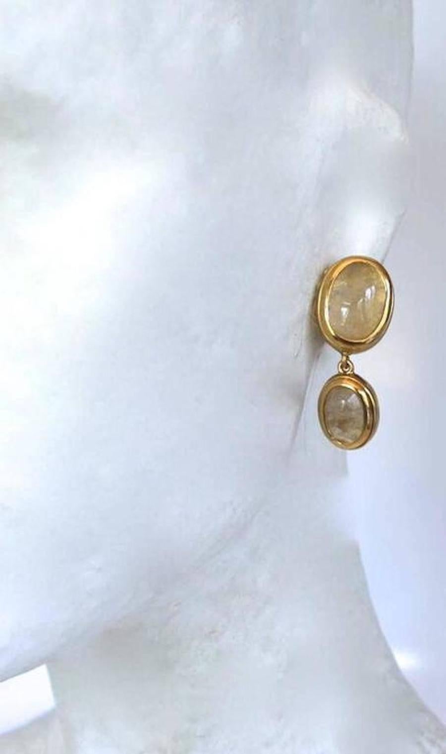 Rock crystal set in gold plated bronze clip earrings from Goossens Paris.