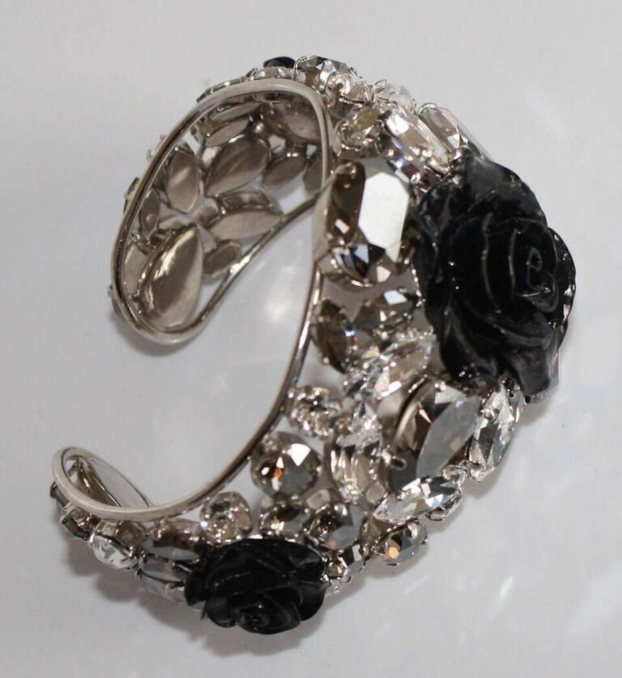 Women's Philippe Ferrandis Black Rose Resin Cuff For Sale