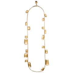 Herve van der Straeten Gilded Brass Multi Rectangle Sautoir Necklace
