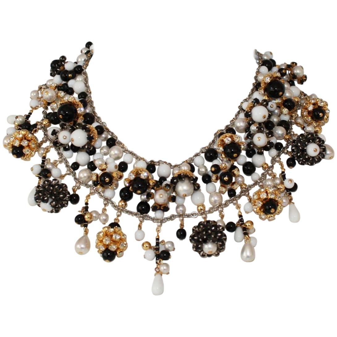 Francoise Montague Glass and Swarovski Crystal "Dara" Necklace