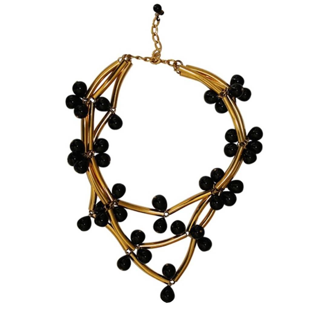 Francoise Montague Gold & Black Elke Necklace