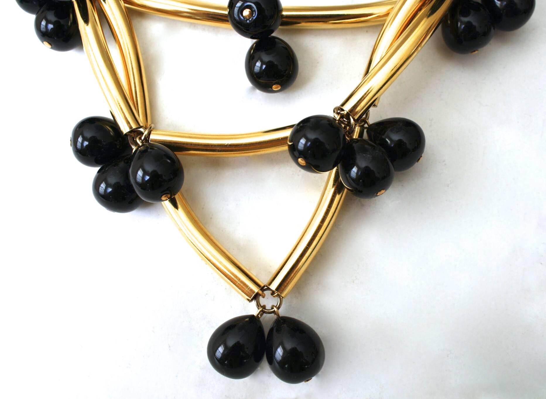 Francoise Montague Gold & Black Elke Necklace In New Condition In Virginia Beach, VA