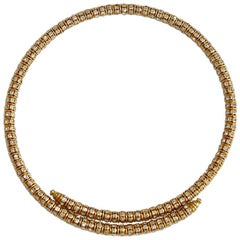 Francoise Montague Gold and Crystal Mabrouk Wraparound Necklace