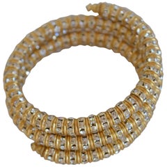 Francoise Montague Gold and Crystal Mabrouk Wrap Bracelet