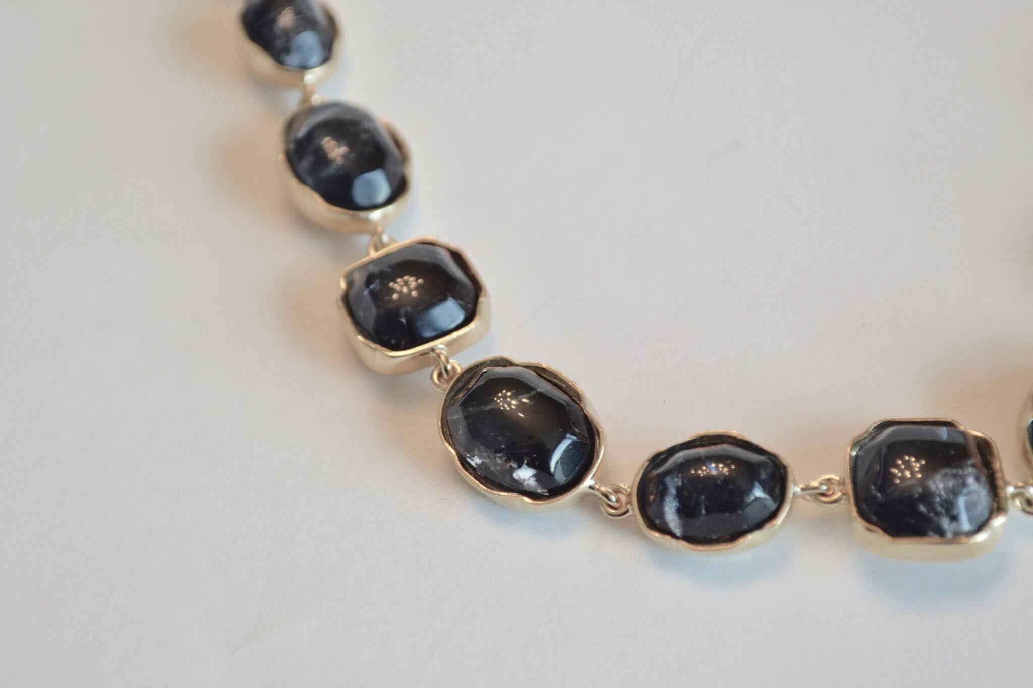 Women's Goossens Paris Dark Blue Tinted Rock Crystal Necklace
