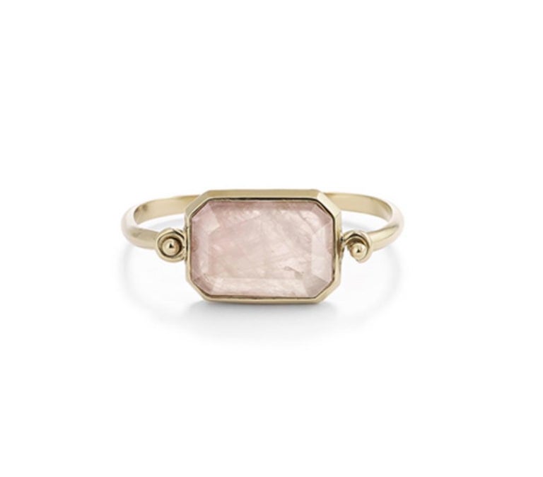 Goossens Paris Pale Gold and Pink Quartz Hinge Bracelet For Sale at 1stDibs