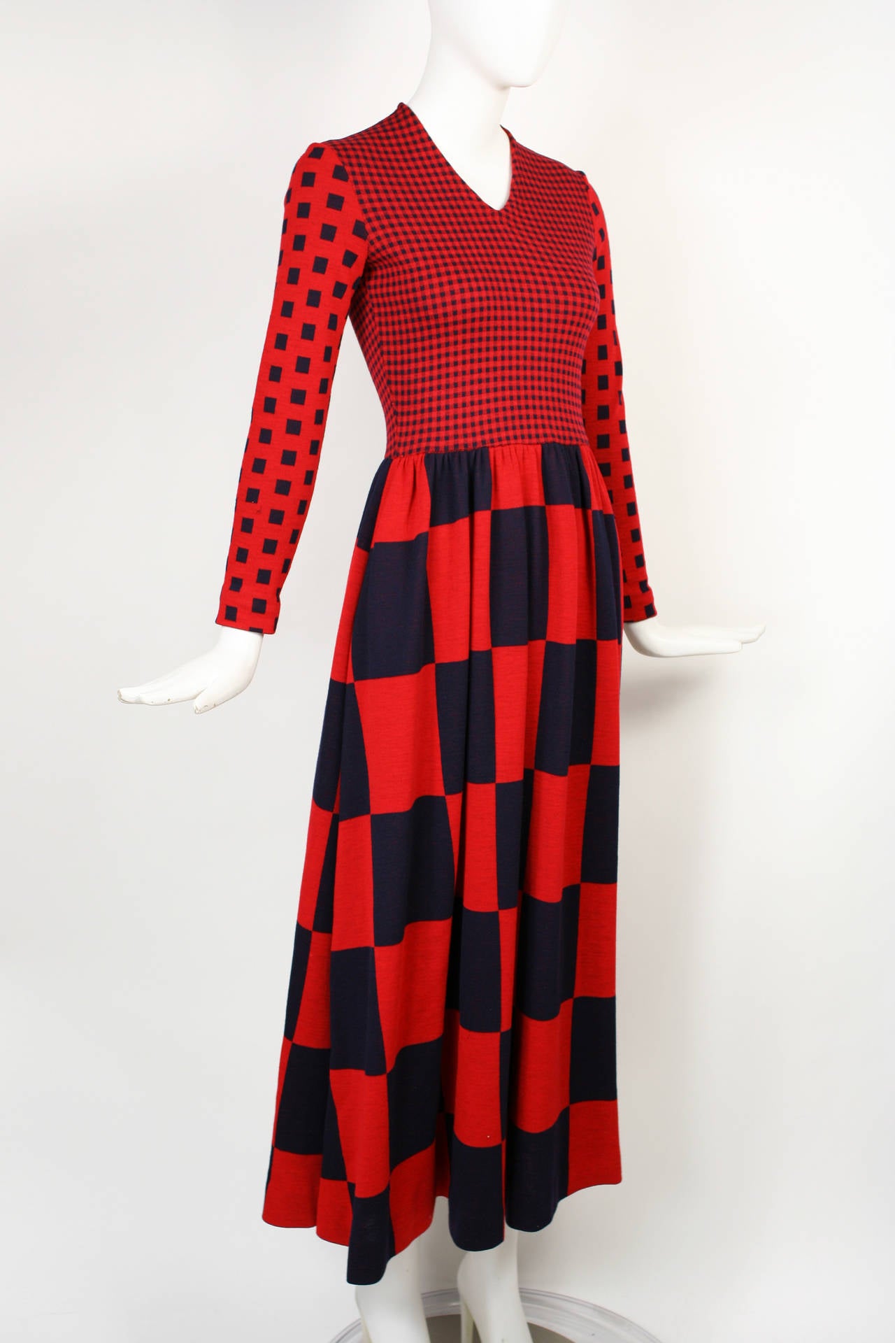 Vintage Rudi Gernreich 1970s Op Art Maxi Dress