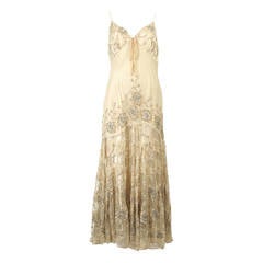 Exquisite Vintage Valentino Beaded Ivory Dress Gown