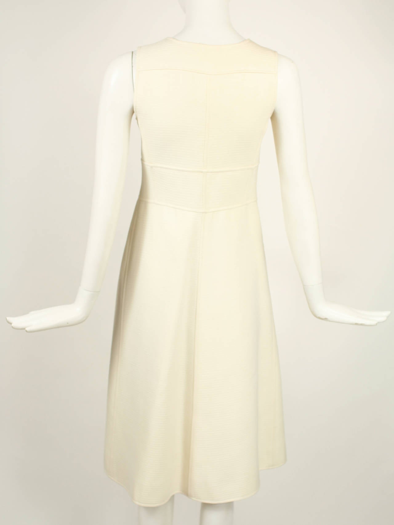 Courrèges 1960s Off White Dress with Leather Detail #24033 For Sale at ...