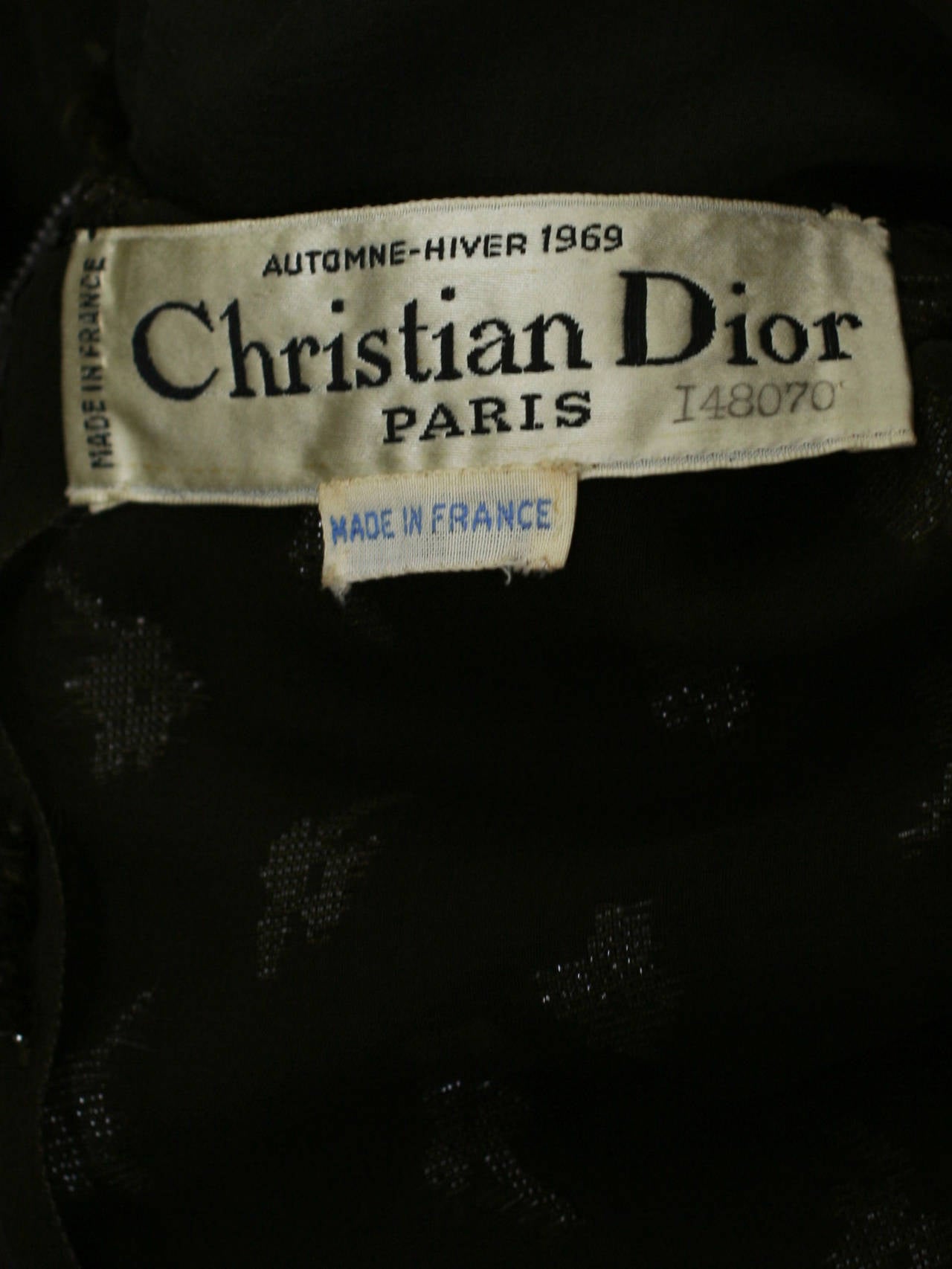 Christian Dior 1969 Haute Couture Silk Gown Kimono Sleeves- In Met Museum For Sale 2