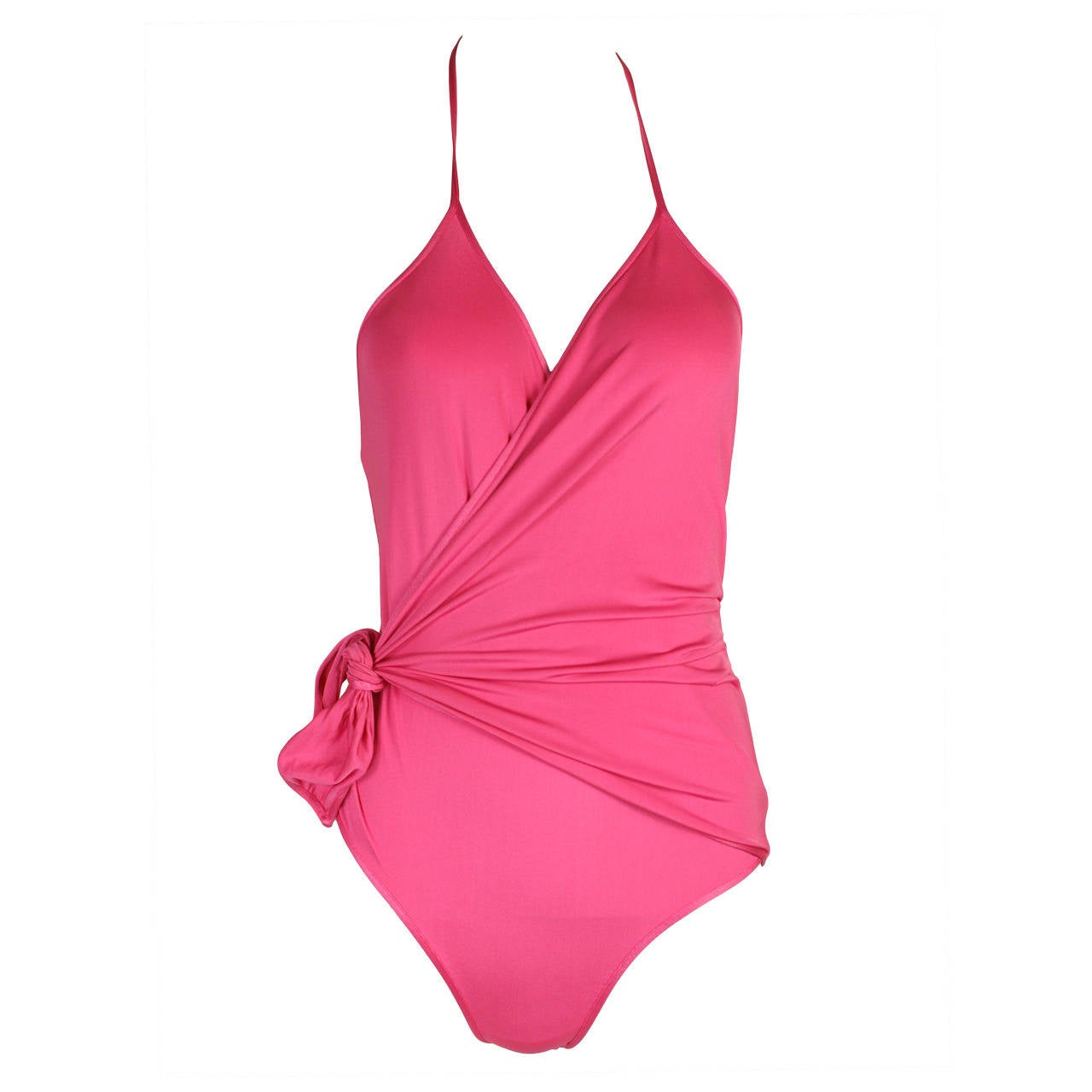 Early Gianni Versace 1970s Pink Wrap Bathing Suit New with Tags For Sale