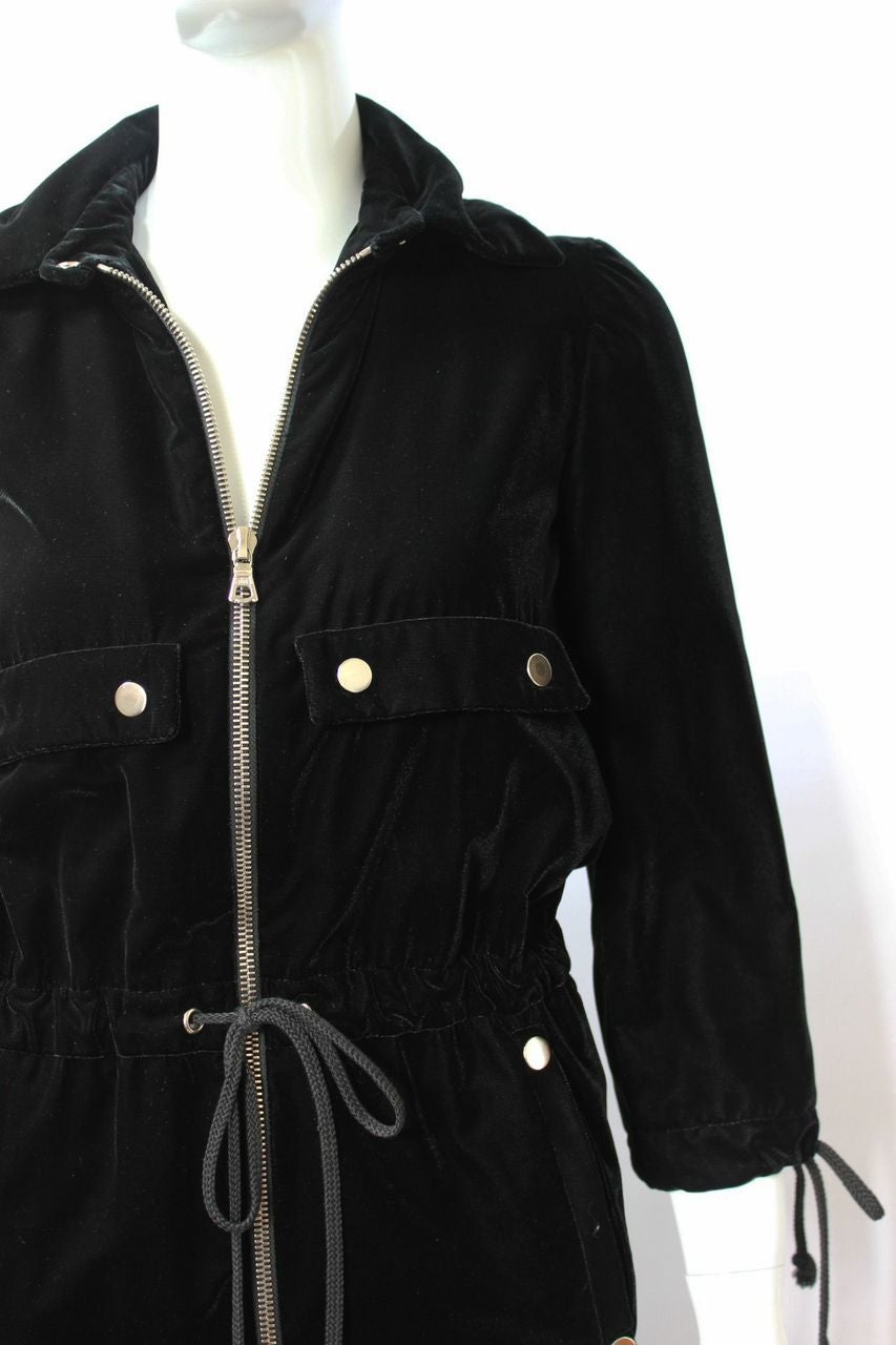 Courreges Paris 1970s Black Velvet Jumpsuit For Sale 3