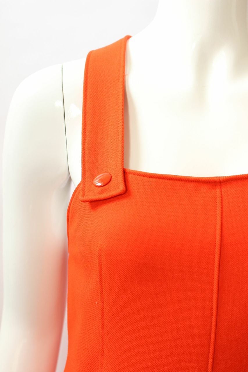 Courreges Couture Future 1967 Space Age Orange Jumper Dress For Sale 2