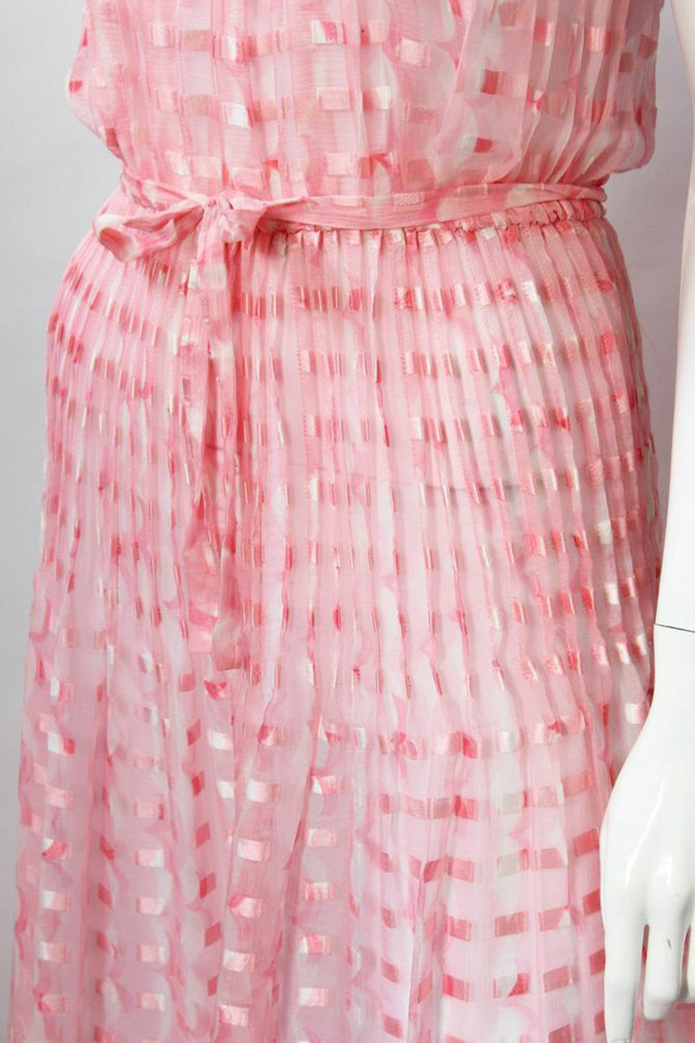 Vintage 1970's Courreges Pink Silk Halter Dress and Scarf For Sale 2