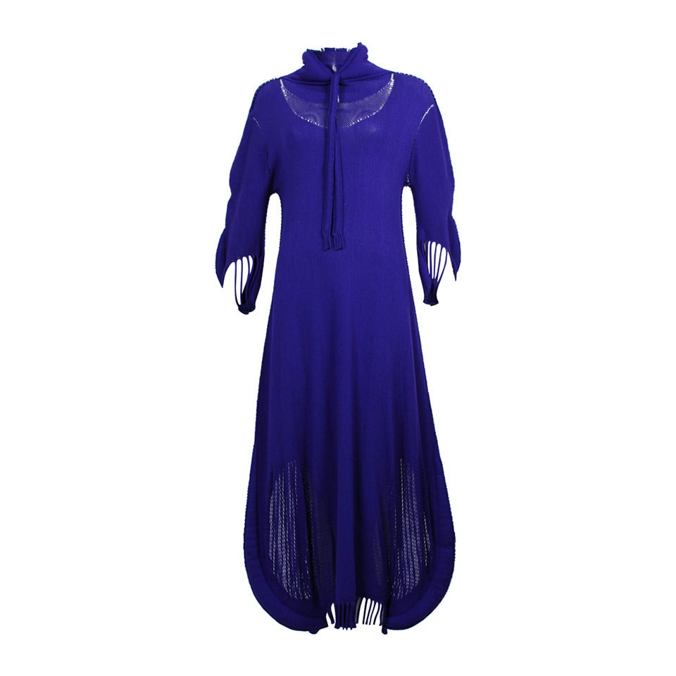 Rare Collectors A-POC Issey Miyake Purple Avant Garde Maxi Dress For Sale