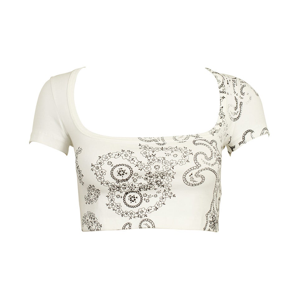 Alaia Rare Cropped Tee Shirt For Sale