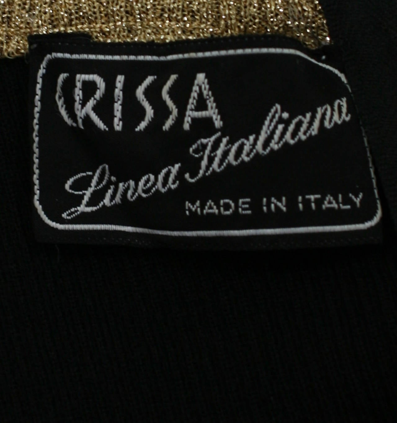 1970s Vintage Crissa Linea Italiana Knit Lame Maxi Dress For Sale 5