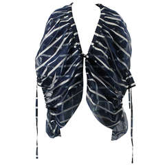 Issey Miyake Sculptural Blue and White Avant-Garde Jacket