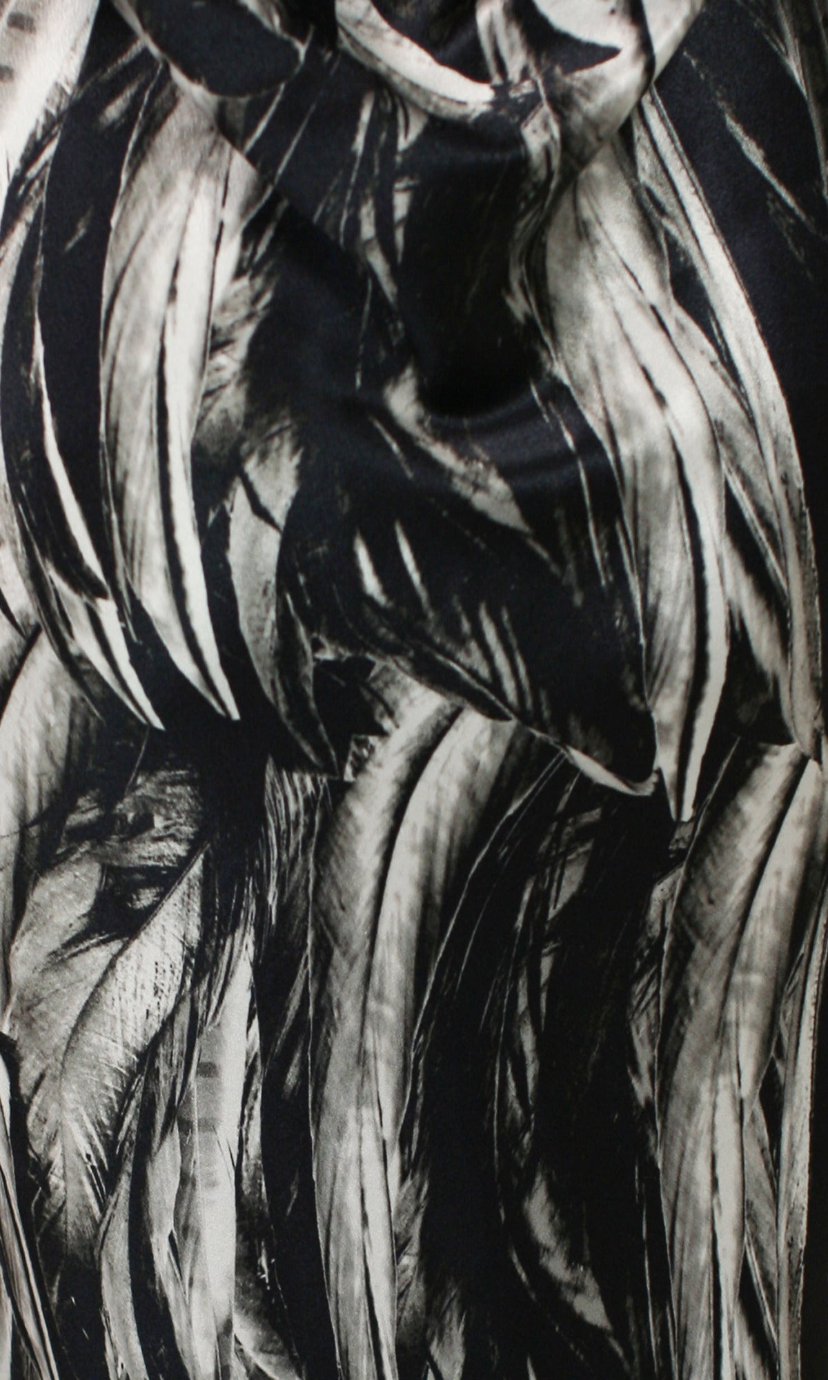 Rare Alexander McQueen s/s 2009 Feather Print Silk Gown For Sale 2