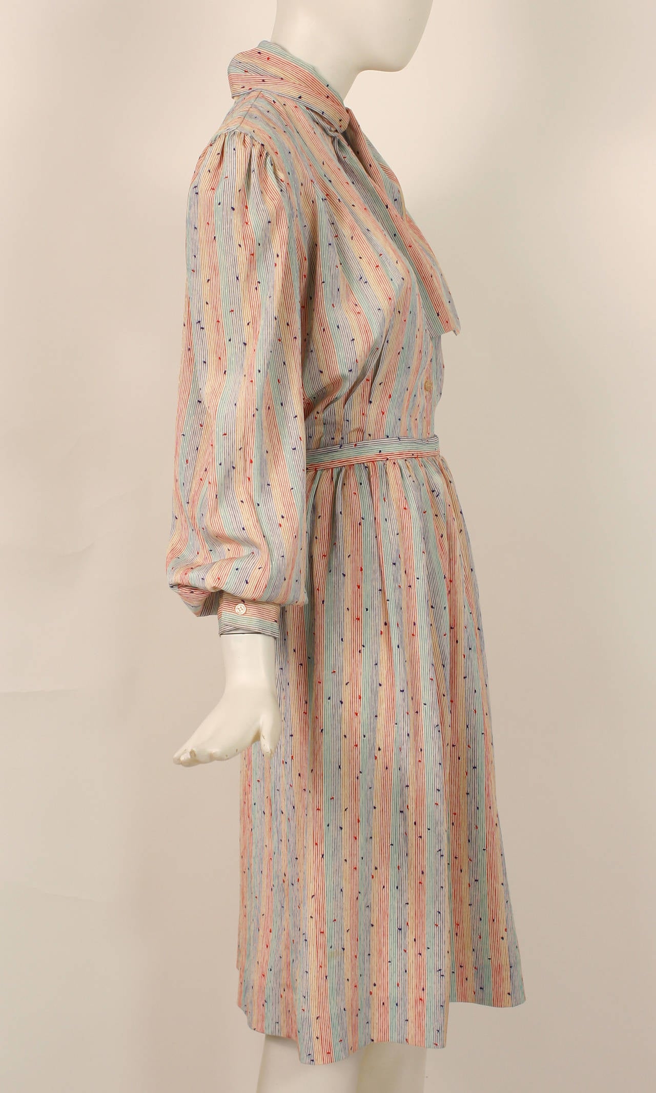 Women's 1970s Halston Silk Skirt and Blouse Ensemble For Sale