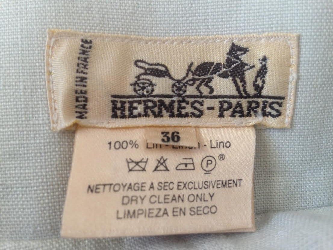 Rare Hermes HIgh-Waisted Linen and Ribbon Circle Skirt In Excellent Condition For Sale In New York, NY