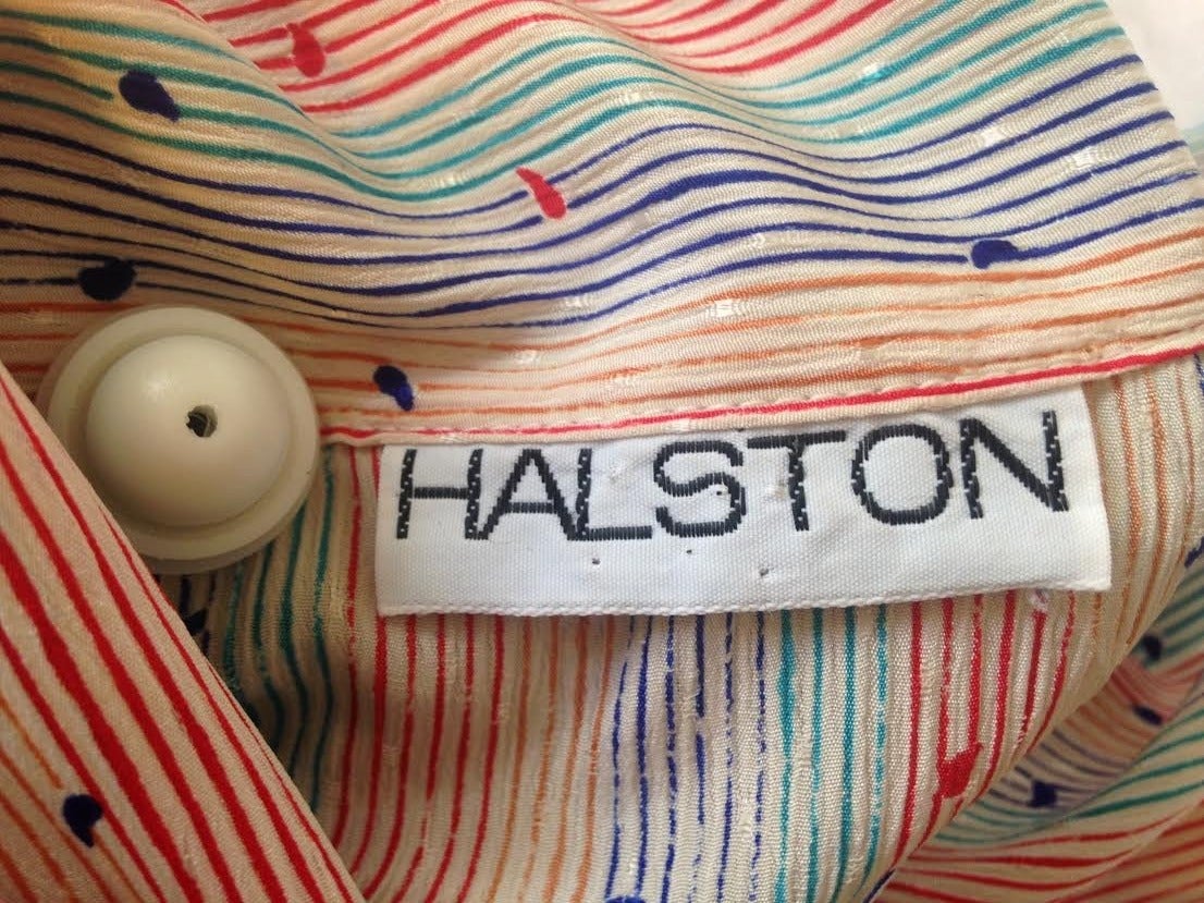 1970s Halston Silk Skirt and Blouse Ensemble For Sale 4