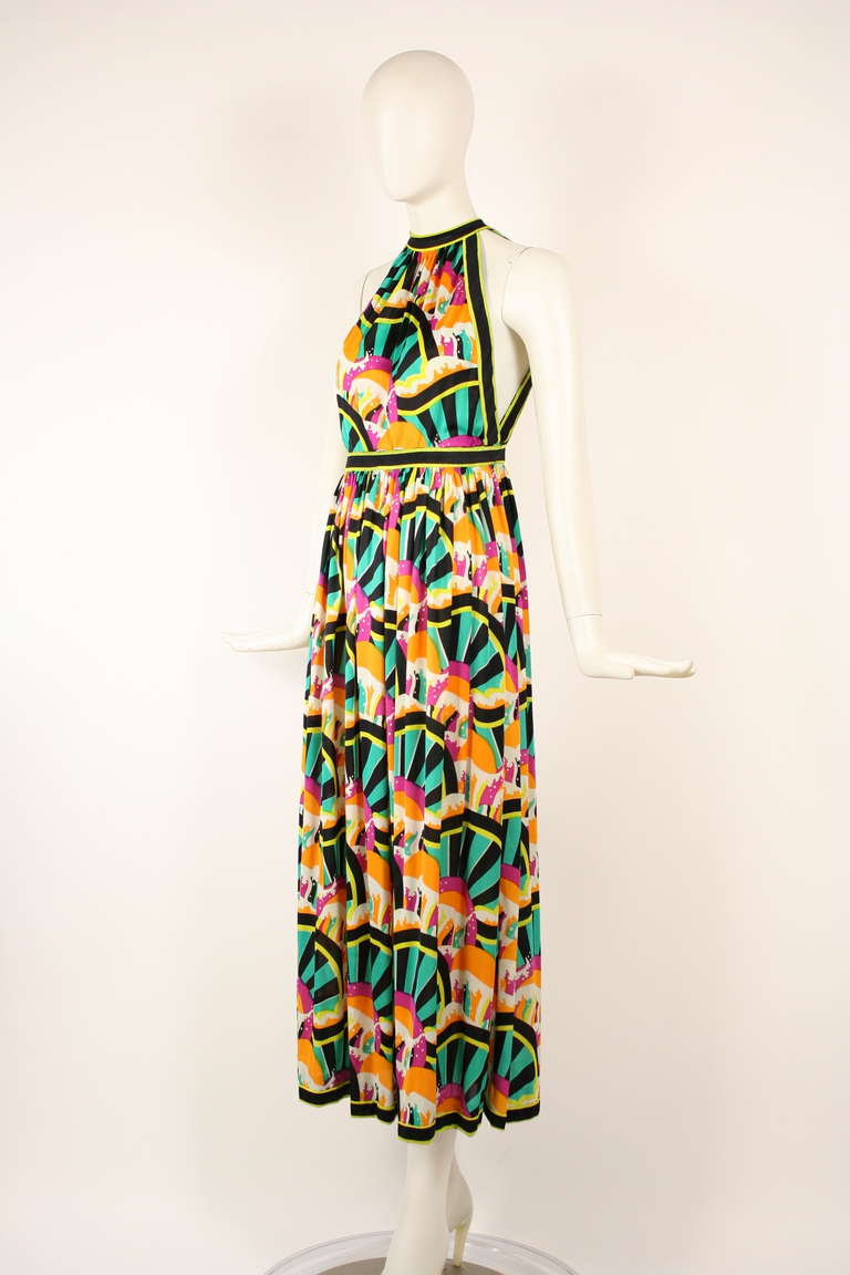 Donald Brooks 1970s Halter Beach Dresss with Open Back In Excellent Condition In New York, NY