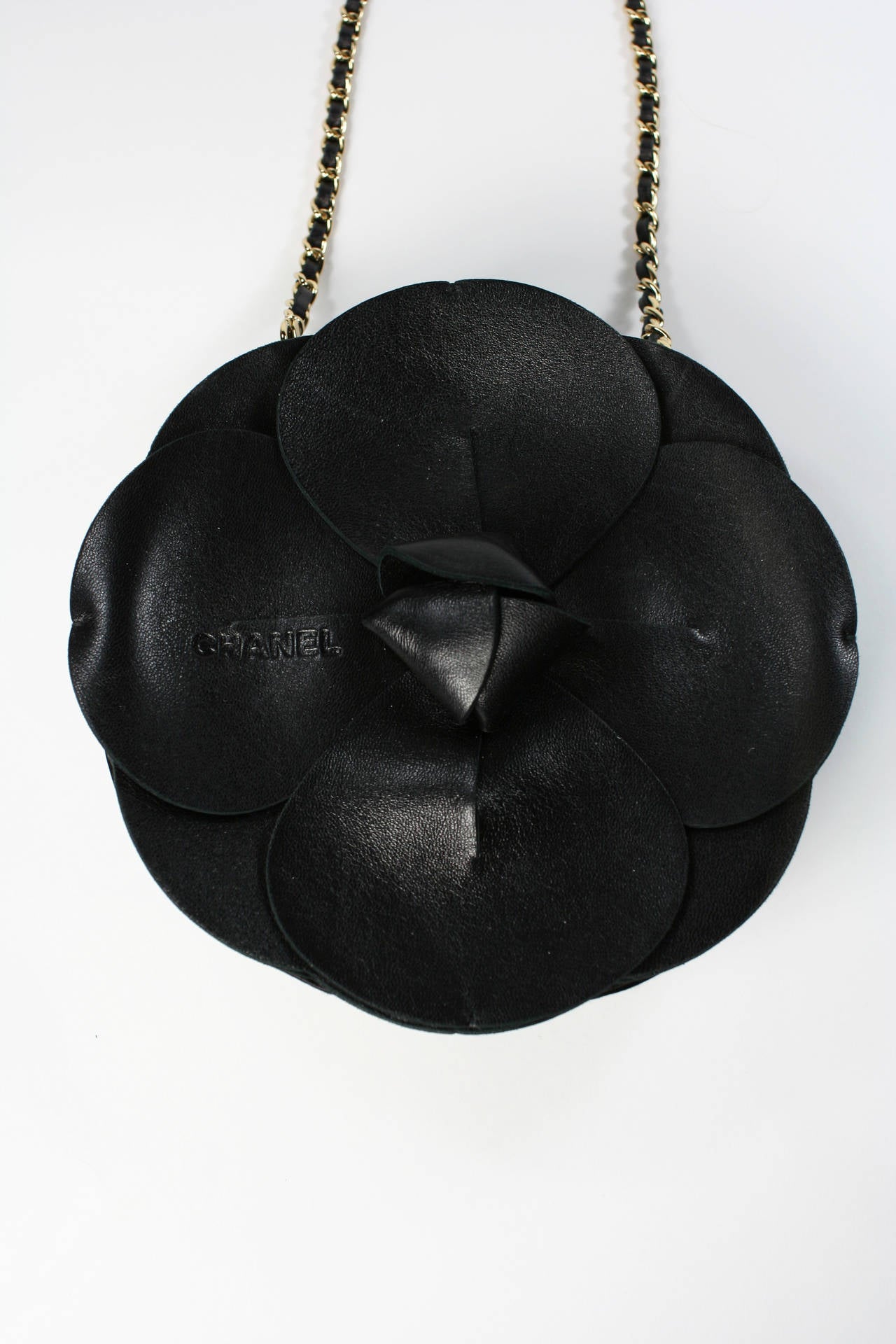 Chanel Black Camelia Handbag Mint 1
