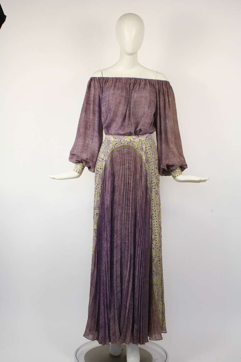 San Lorenzo / Bergdorf Goodman Peasant Ensemble In Excellent Condition In New York, NY