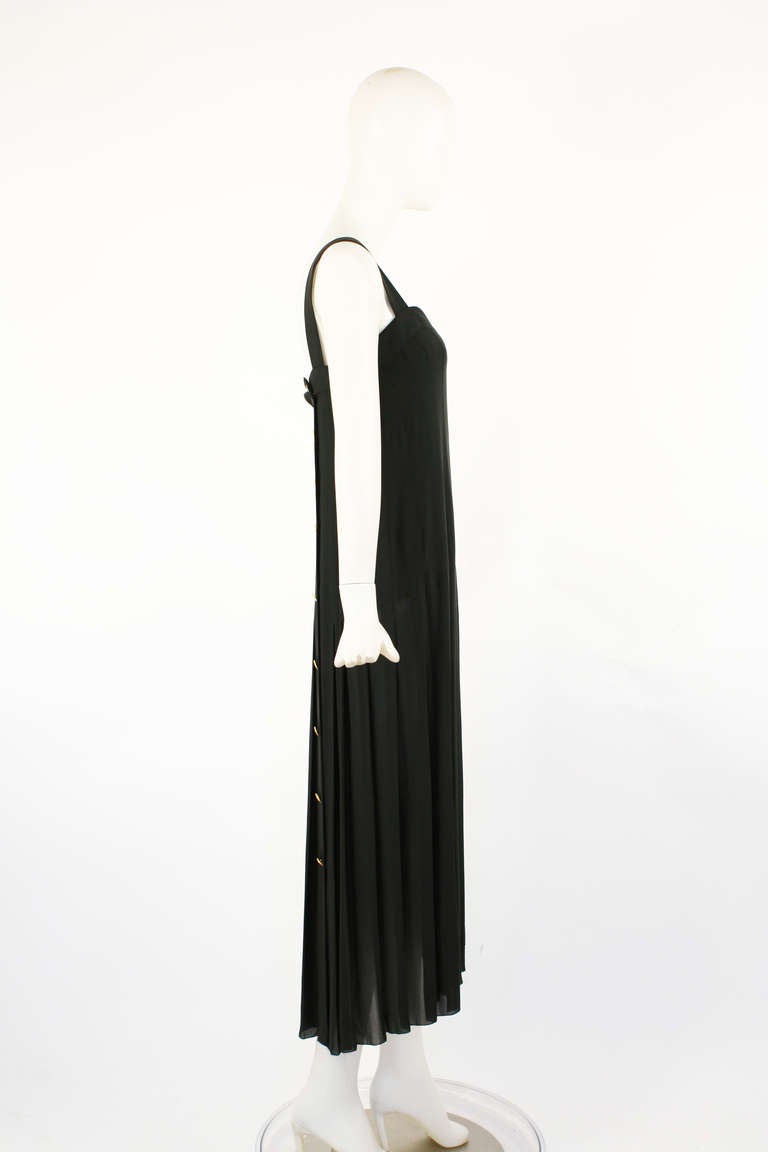 Chanel Classic Pleated Black Dress 1989 For Sale 1