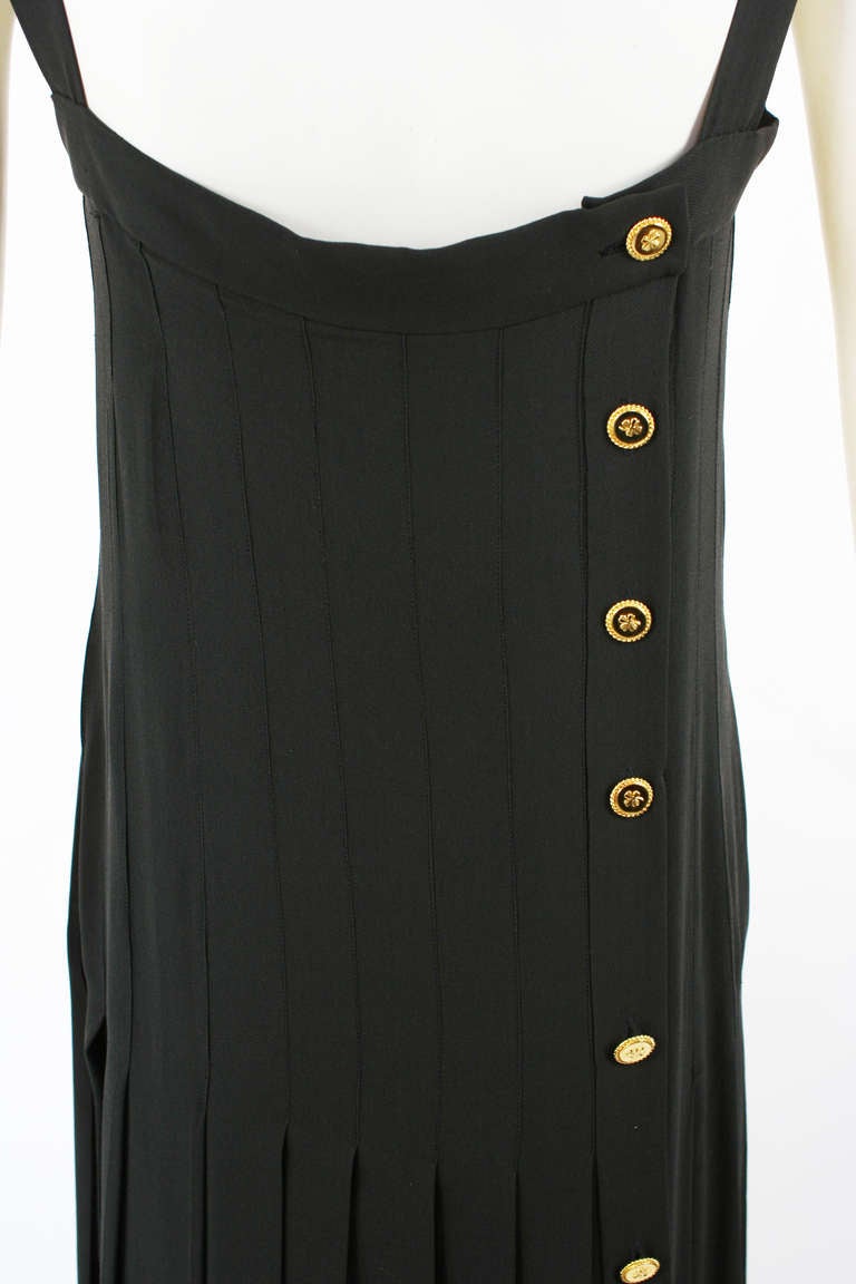 Chanel Classic Pleated Black Dress 1989 For Sale 3